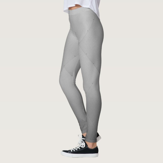 Cool Metallic Aluminium Plates Grey Leggings (Left)
