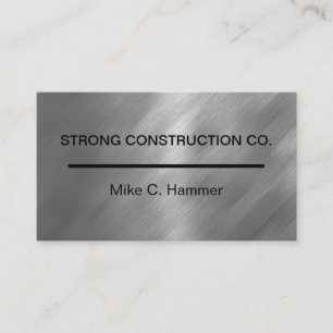 Cool Metallic Construction Business Cards