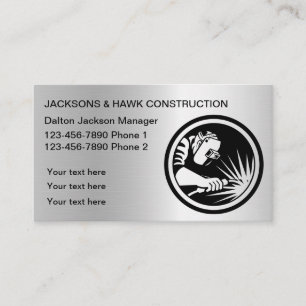 Cool Metallic Construction Business Cards