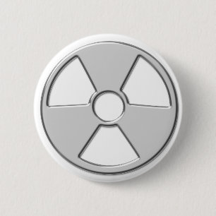 Cool Metallic Radioactive Radiation Symbol 6 Cm Round Badge