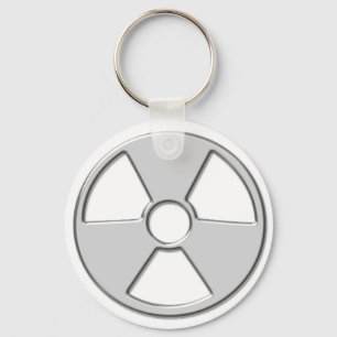 Cool Metallic Radioactive Radiation Symbol Key Ring