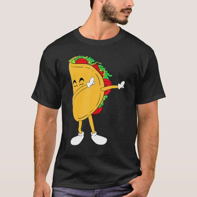 Cool Mexico Dabbing Taco Funny Mexican Food T-Shirt (Front)