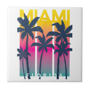 Cool Miami Florida Graphic Design Tees, I Love Mia Ceramic Tile