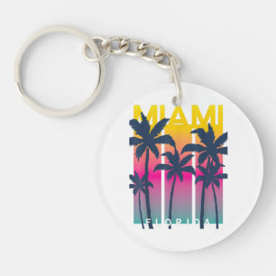 Cool Miami Florida Graphic Design Tees, I Love Mia Key Ring