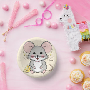 Cool mice mouse animals pet cartoon Birthday Paper Plate