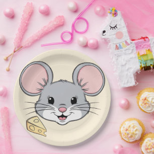 Cool mice mouse animals pet cartoon Birthday Paper Plate