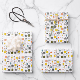 cool Mid Century Modern Wrapping Paper Sheet