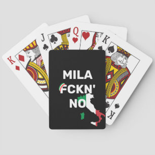 Cool MILANO - Mila Fckn No with flag Playing Cards