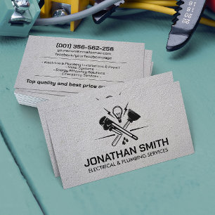 Cool Minimal Electrical & Plumbing Contractor  Business Card