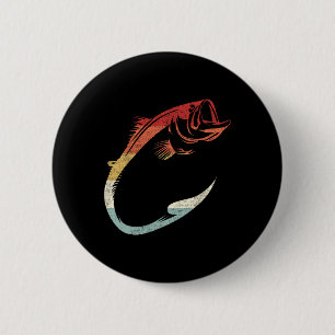 Cool Minimal Fish Hook Art For Fishing Enthusiasts 6 Cm Round Badge