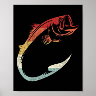 Cool Minimal Fish Hook Art For Fishing Enthusiasts Poster