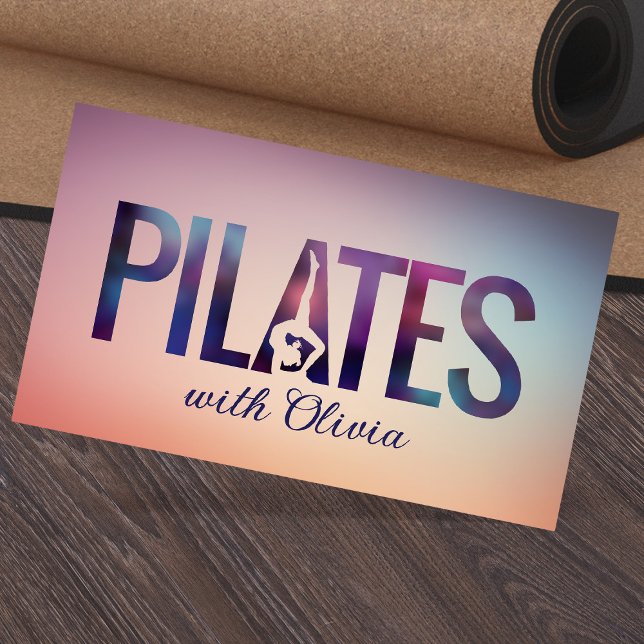 Cool Minimal Pilates Instructor  Business Card (Creator Uploaded)