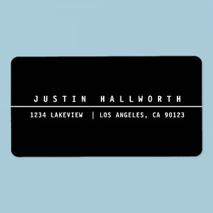 Cool Minimalist Black & White Label