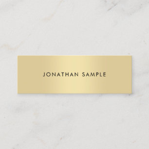Cool Minimalist Modern Elegant Faux Gold Plain Mini Business Card