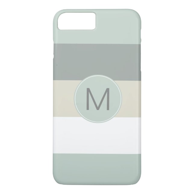 Cool Minimalist Stripes Pattern with Any Monogram Case-Mate iPhone Case (Back)