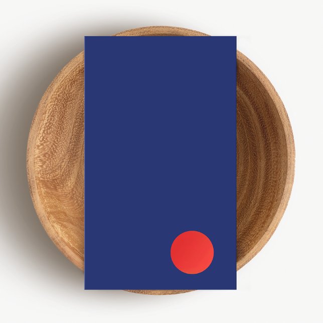Cool Minimalistic Designer Red Circle Navy Blue Business Card (Creator Uploaded)