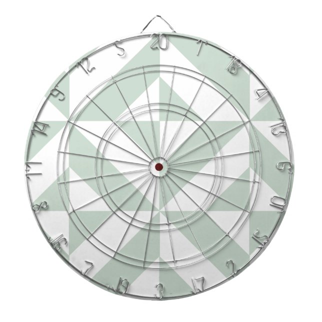 Cool Mint Geometric Deco Cube Pattern Dartboard (Front)