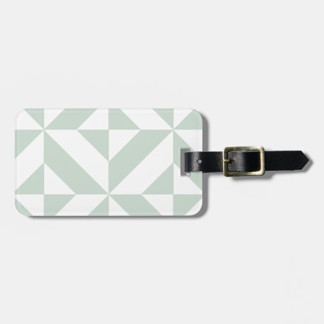 Cool Mint Geometric Deco Cube Pattern Luggage Tag (Front Horizontal)