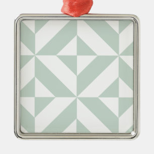 Cool Mint Geometric Deco Cube Pattern Metal Tree Decoration