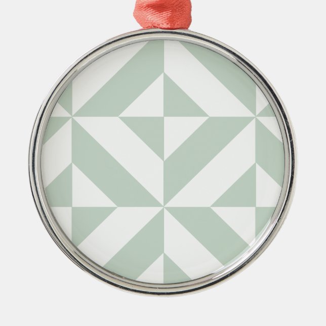 Cool Mint Geometric Deco Cube Pattern Metal Tree Decoration (Front)