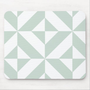 Cool Mint Geometric Deco Cube Pattern Mouse Pad
