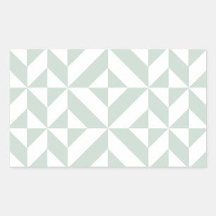Cool Mint Geometric Deco Cube Pattern Rectangular Sticker