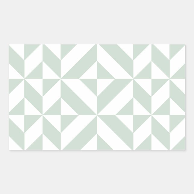 Cool Mint Geometric Deco Cube Pattern Rectangular Sticker (Front)