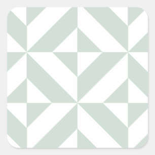 Cool Mint Geometric Deco Cube Pattern Square Sticker