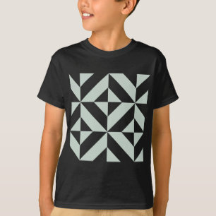 Cool Mint Geometric Deco Cube Pattern T-Shirt