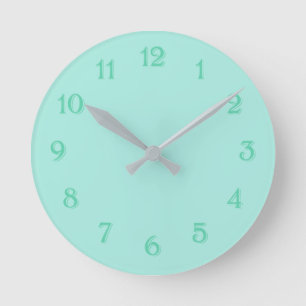 Cool Mint Green Round Clock