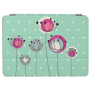 Cool Mint  Polka Dots ,Simplistic Flowers iPad Air Cover