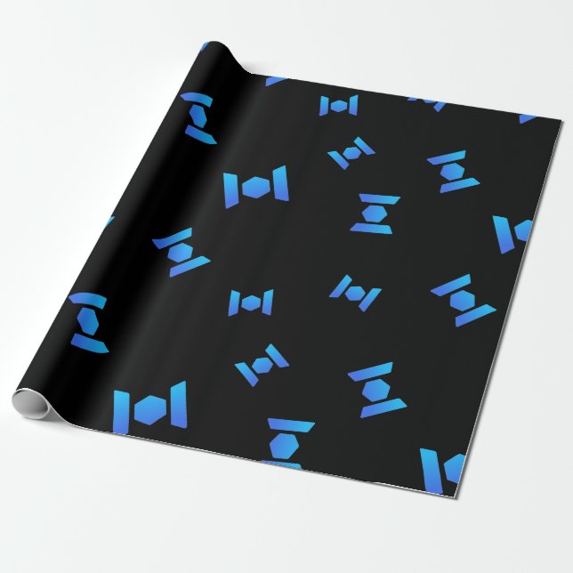 Cool Mixin Cryptocurrency Coin Sign Pattern Wrapping Paper (Unrolled)