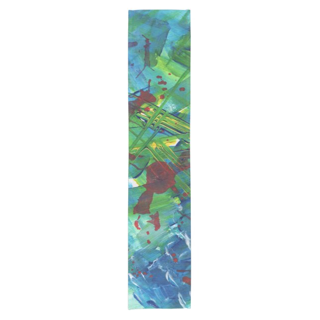 Cool Modern Abstract Acrylic Art Table Runner (Front)