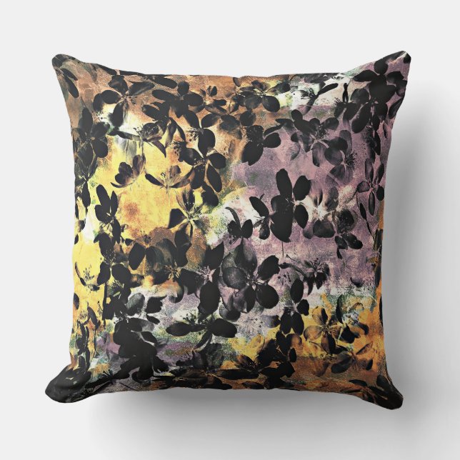 Cool modern Abstract Flowers Pattern art Cushion (Front)