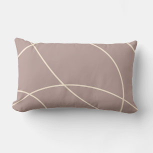 Cool Modern Abstract Line Art Drawing Dusty Mauve Lumbar Cushion