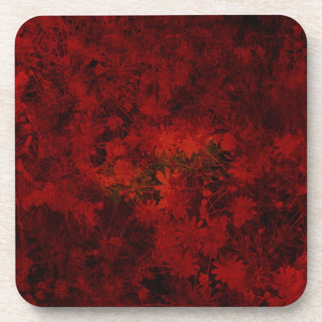 Cool, modern art of floral / flower pattern coaster (Front)