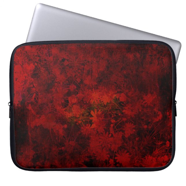 Cool, modern art of floral / flower pattern laptop sleeve (Front)