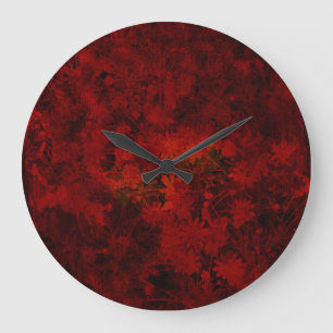 Cool, modern art of floral / flower pattern large clock