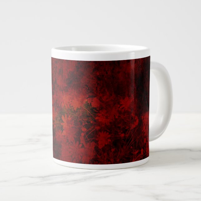 Cool, modern art of floral / flower pattern large coffee mug (Front Right)