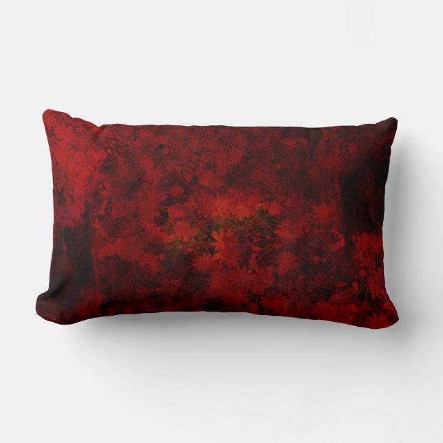 Cool, modern art of floral / flower pattern lumbar cushion (Front)
