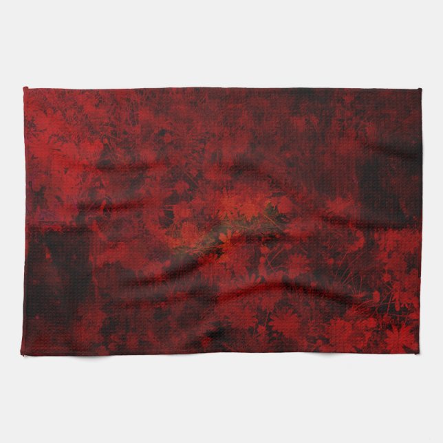 Cool, modern art of floral / flower pattern tea towel (Horizontal)