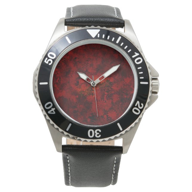 Cool, modern art of floral / flower pattern watch (Front)