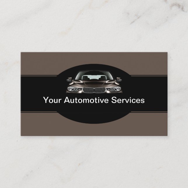 Cool Modern Automotive Services Business Card (Front)