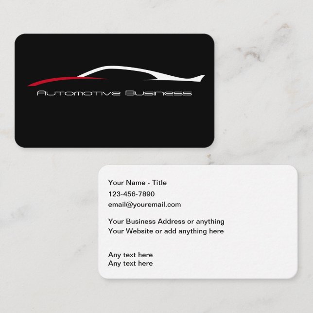 Cool Modern Automotive Services Business Cards (Front/Back)