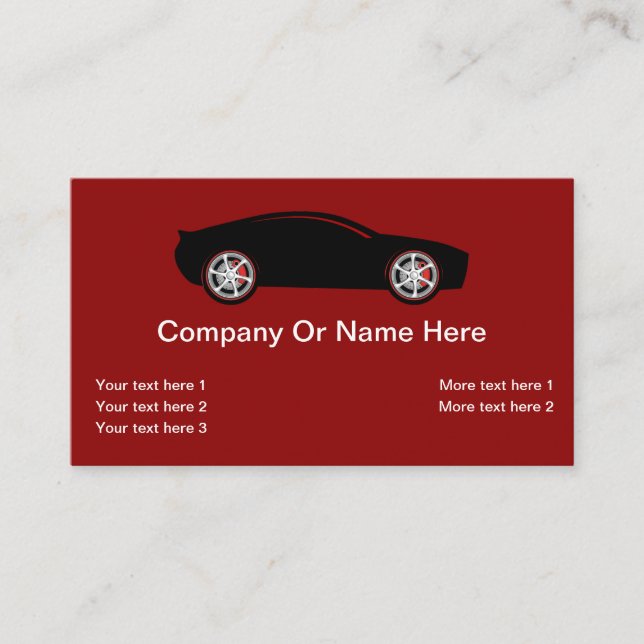Cool Modern Automotive Theme Business Card (Front)