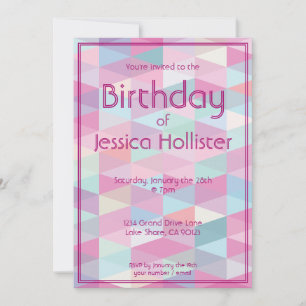 Cool Modern Birthday Invitation   Triangles