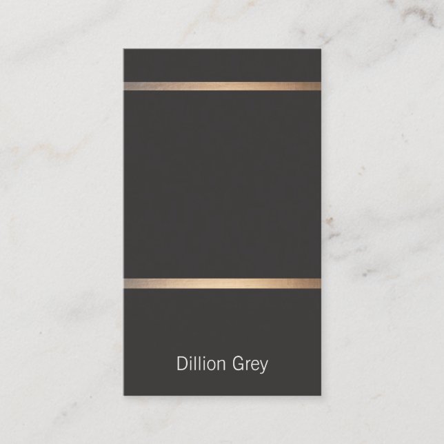 Cool Modern Black and Gold Minimalistic Business Card (Front)