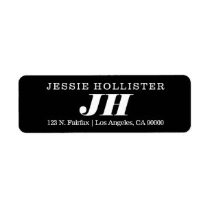 Cool Modern   Black Return Address Label