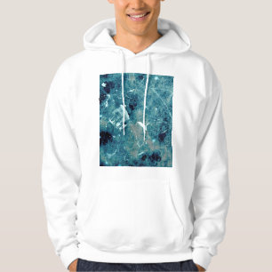 Cool, modern, blue grunge modern graphic design hoodie