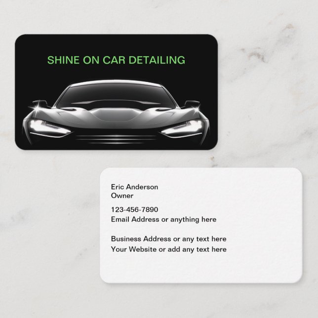 Cool Modern Car Automotive Detailing Business Card (Front/Back)